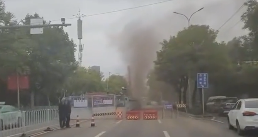 蘭州一路段施工挖斷天然氣管道